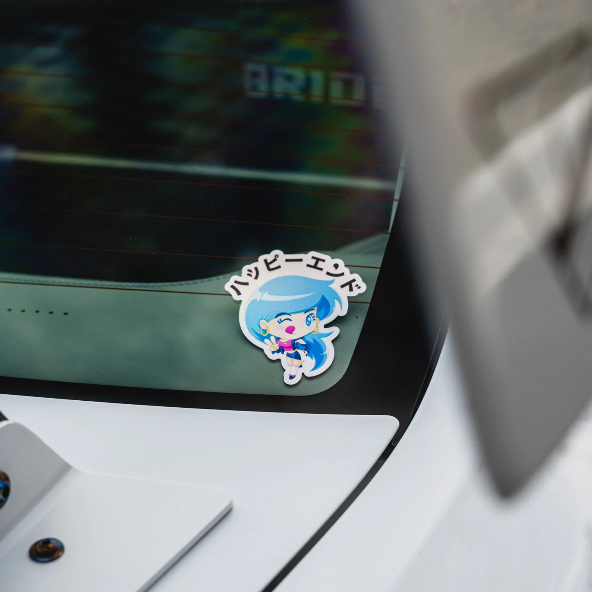 Sticker - Blue Winking Girl (Oil Slick) - Image 3