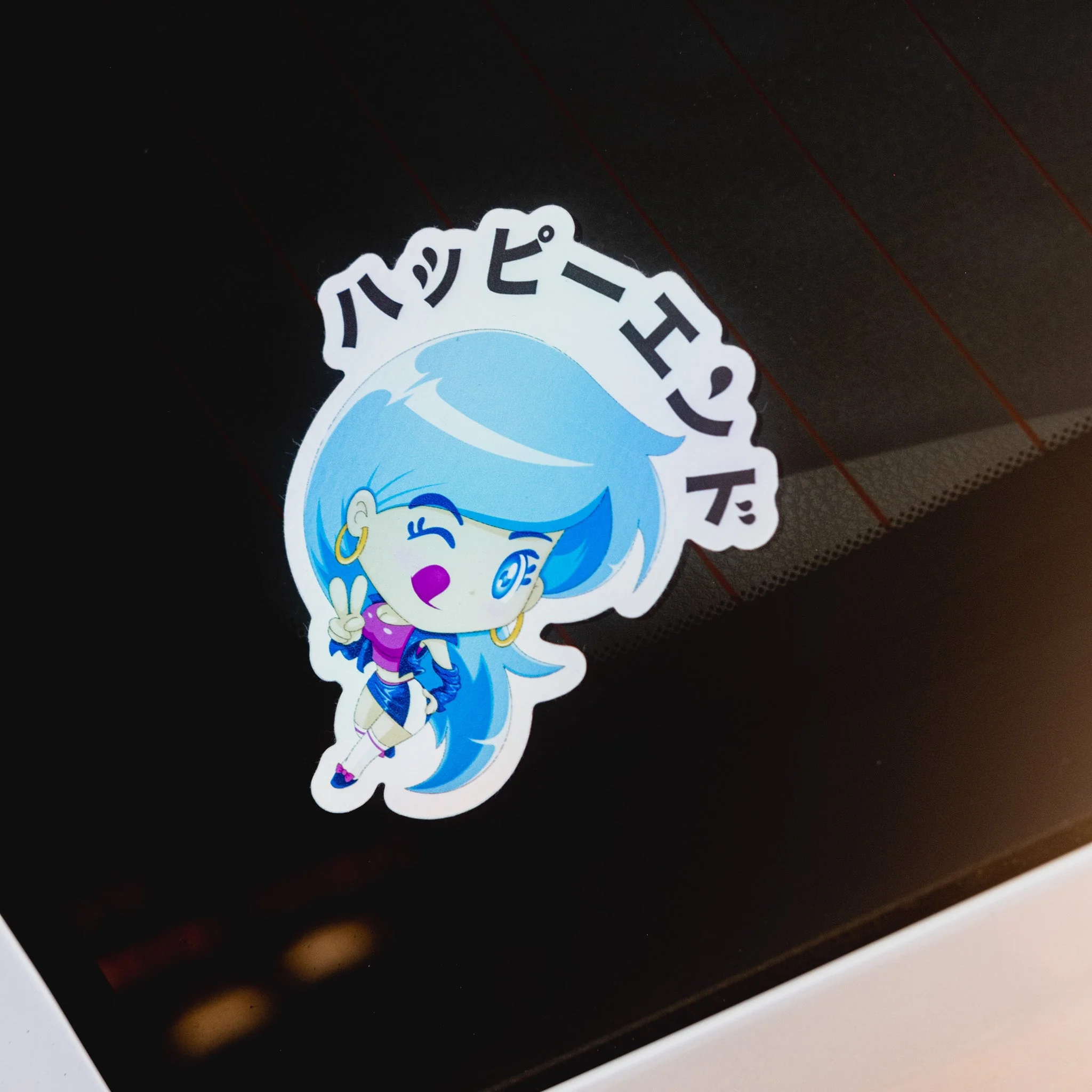 Sticker - Blue Winking Girl (Oil Slick) - Image 5
