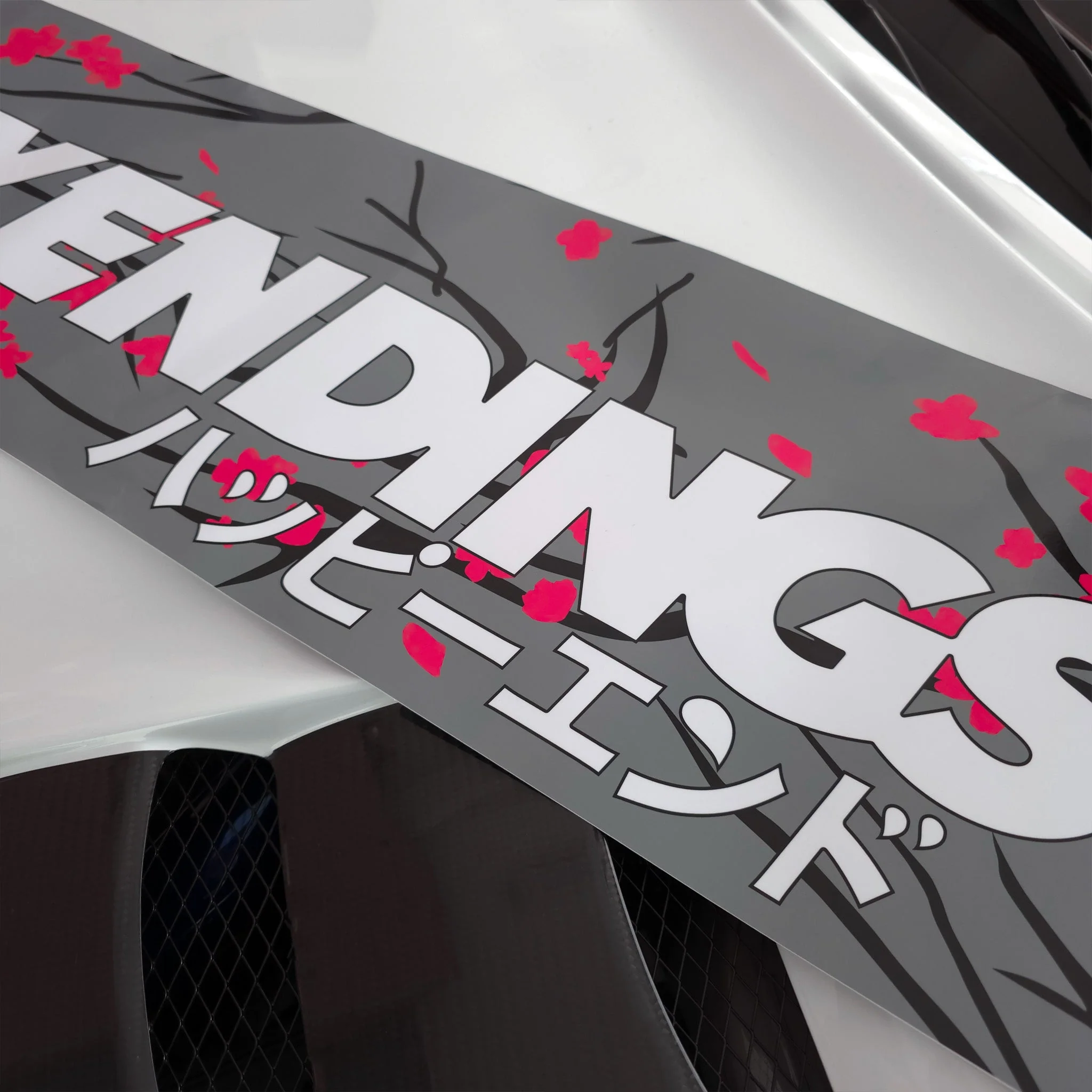 Windshield Banner - Cherry Blossoms Grey 60" (Air Release) - Image 4